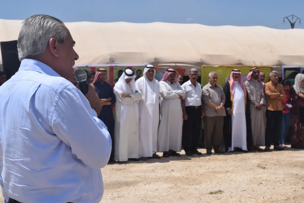 Condemning Turkish threats... people of Girê Spi begin a sit-in on border