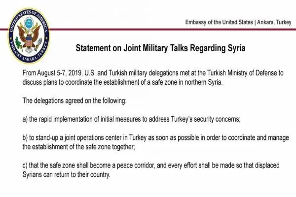 US Embassy in Ankara reveals 3 items agreed at joint talks