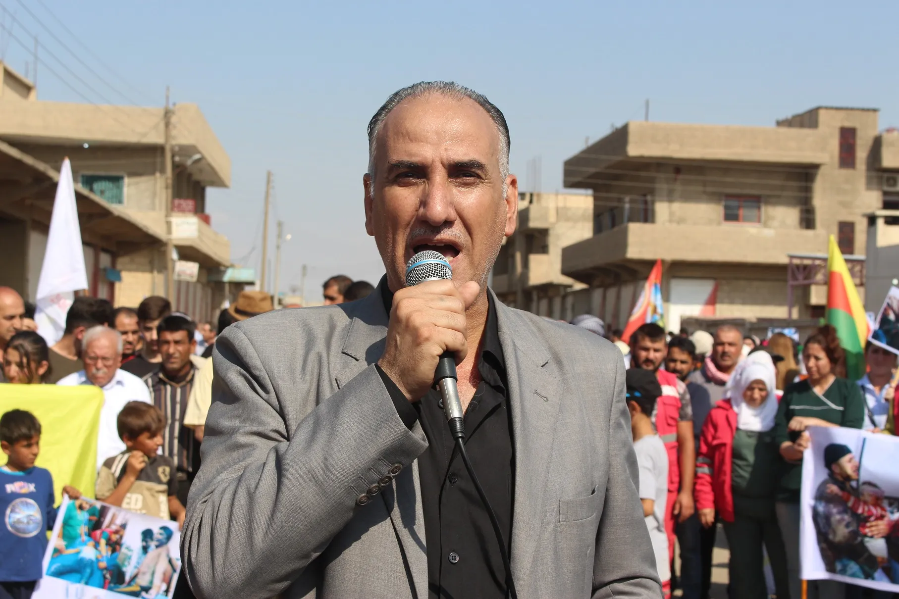 Demo in Tirbe Spiye calls on Syrian people to rise up, support SDF
