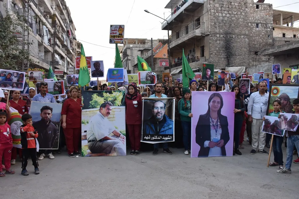 Demo in Aleppo: Turkish occupation kills life