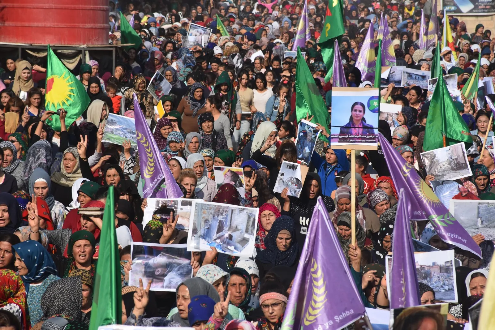 Afrin, al-Shahba people demonstrated against Turkish occupation's attacks
