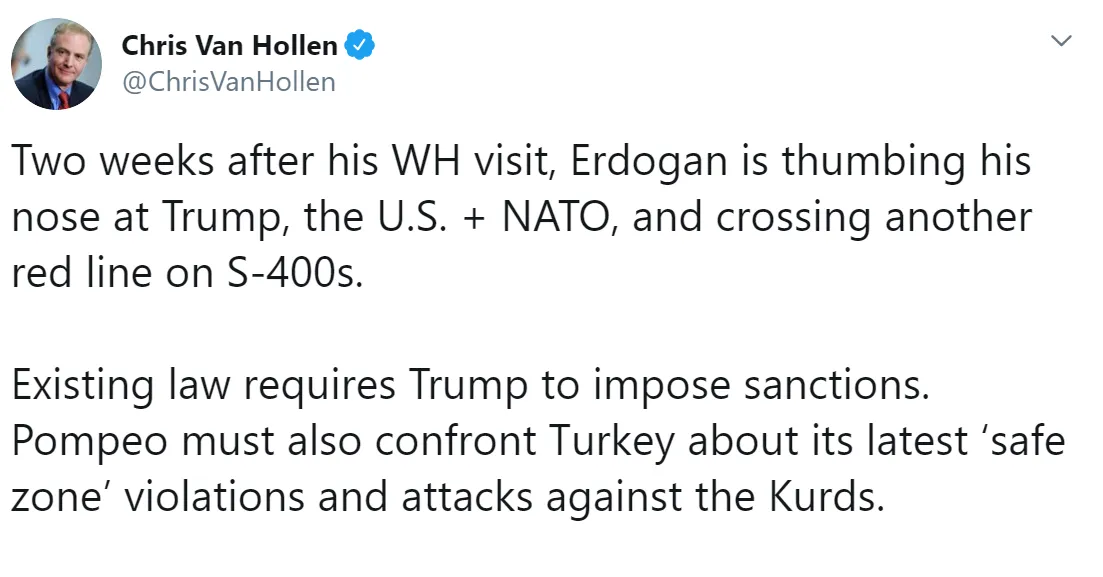US Senator calls on Pompeo to face Turkey over their crimes against the Kurds