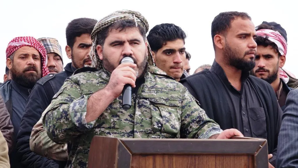 Funeral of a martyr in Al-Raqqa, announcing record of another