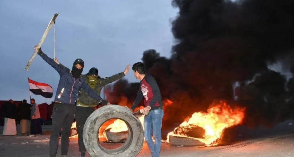 Iraq ... Demonstrators control a number of roads, bridges