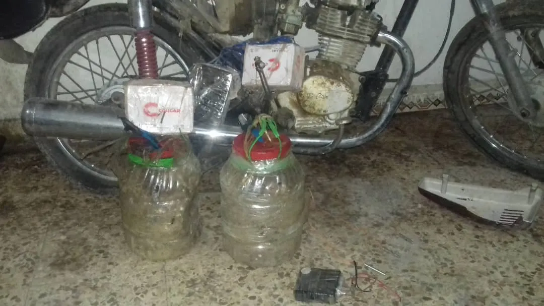 ISF dismantled motorcycle in al-Shanna town in Deir-ez-Zor