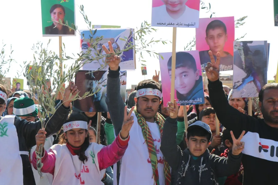 Demo in Sherawa to condemn occupation, emphasize resistance until returning to Afrin