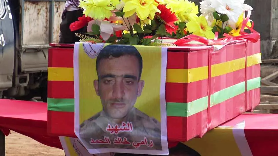 Residents of Al-buseera bide Farwell body of Rami Khaled al-Hamad  