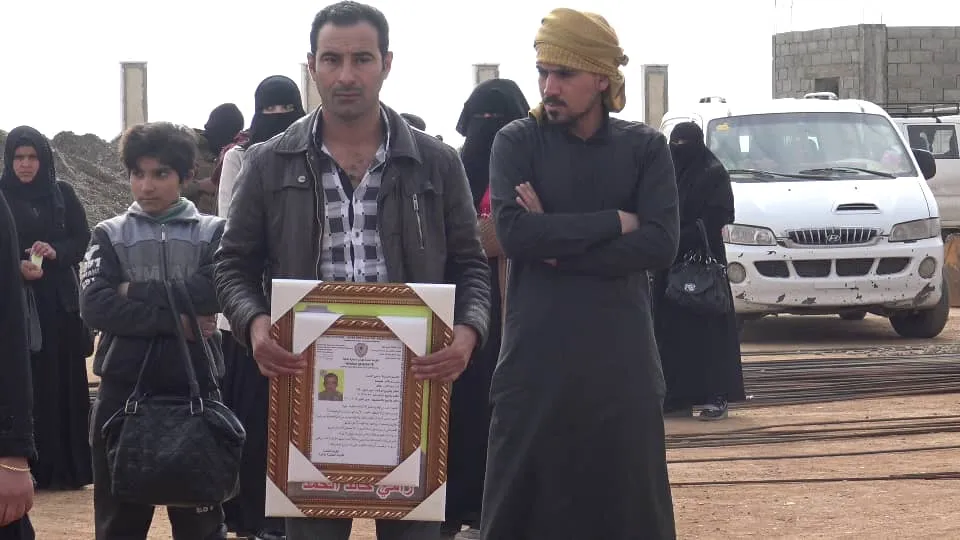 Residents of Al-buseera bide Farwell body of Rami Khaled al-Hamad  