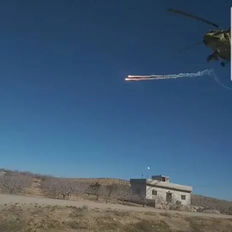 Videoed.. Russian helicopters shelling gas canisters