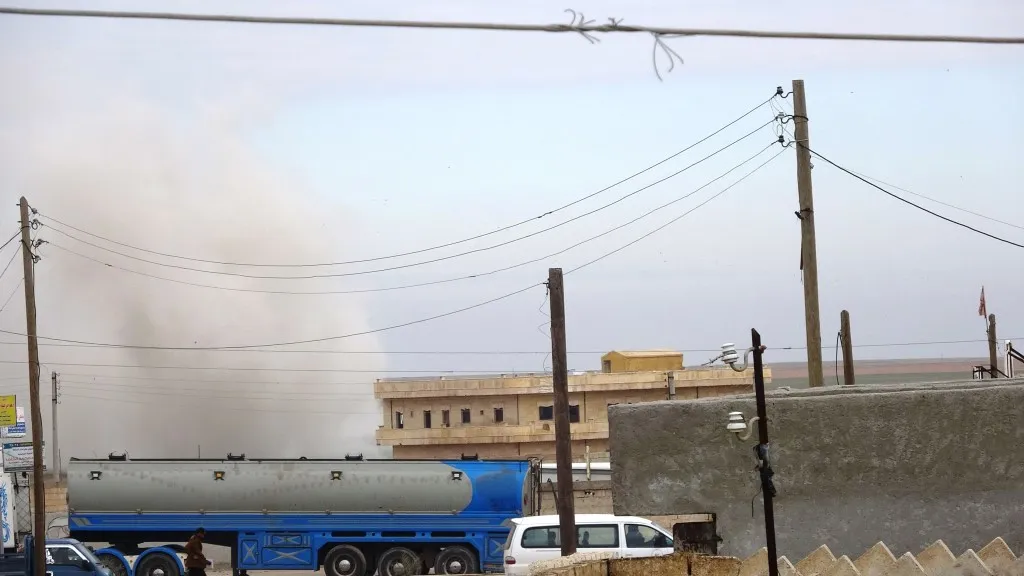 ​​​​​​​Turkish occupation army bombs outskirt of Ain Issa, 93rd Brigade