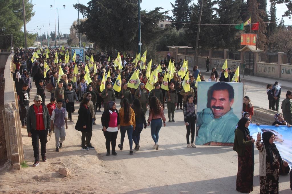 Demo in ed-Dirbasiya demanding to disclose Ocalan’s status