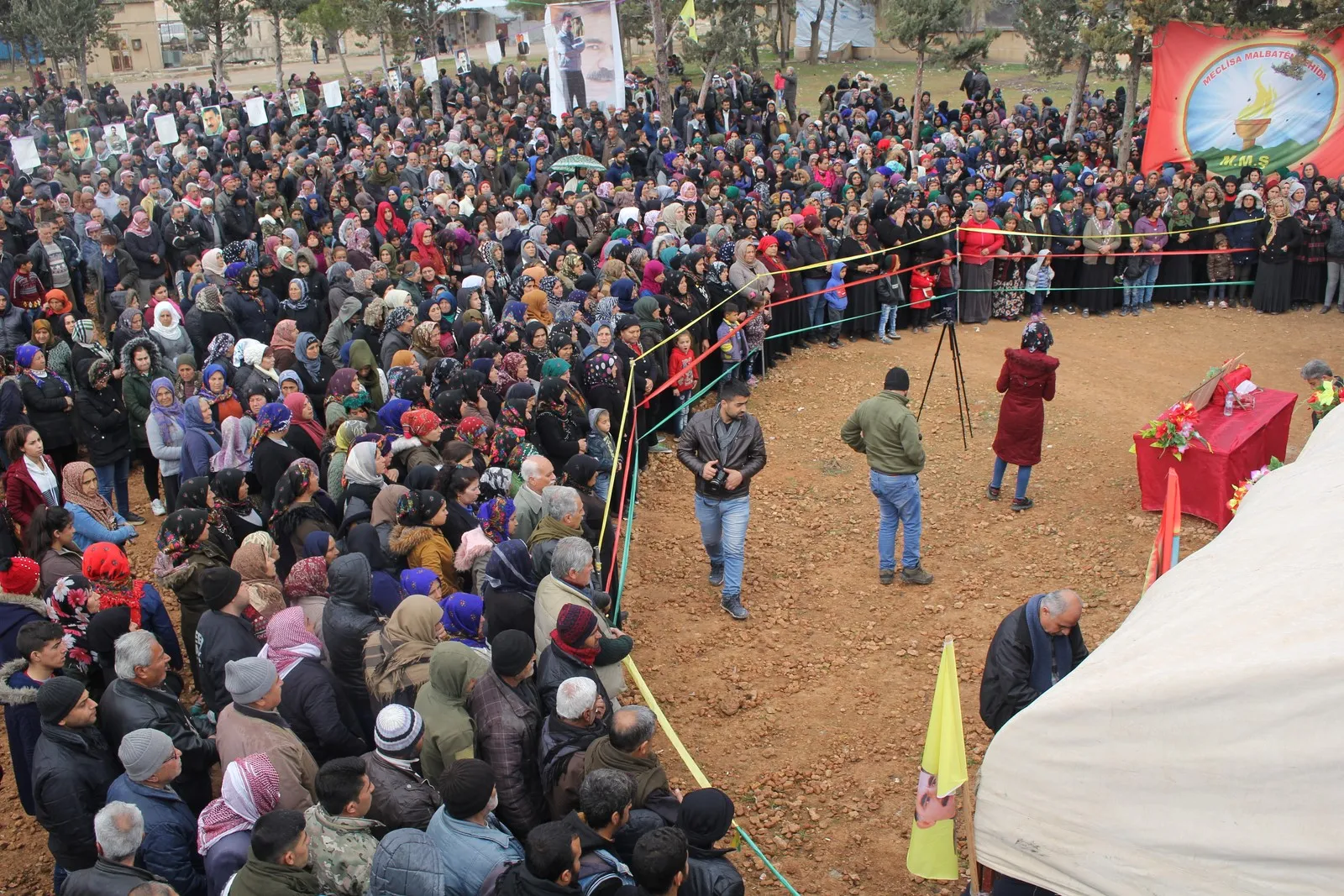 People of Afrin flocking to  martyrs' condolence tent of  martyrs