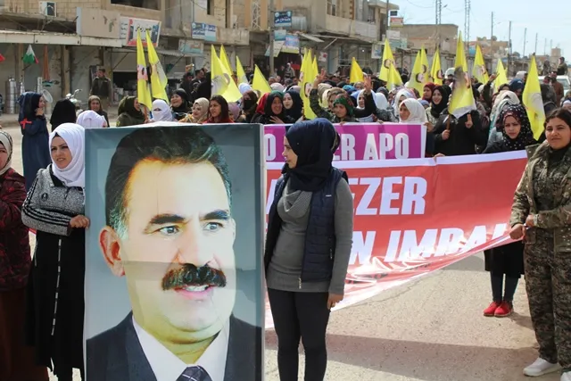 Demo in al-Shaddadi for revealing Ocalan's health