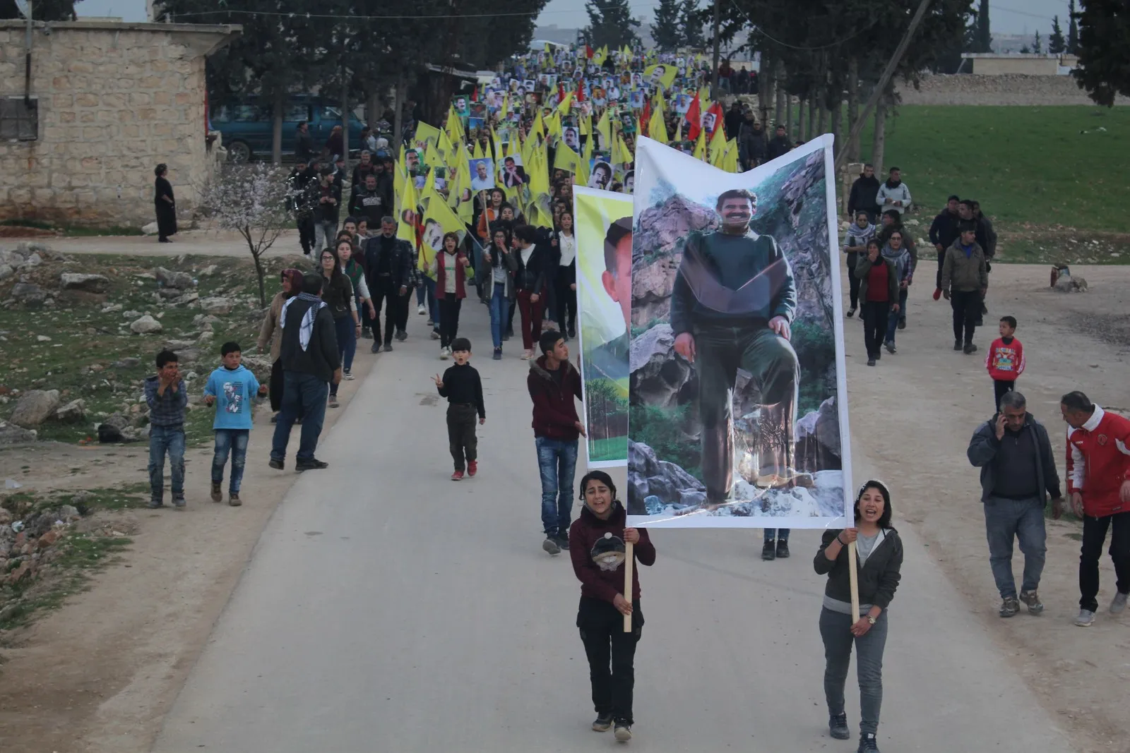Youth demonstration in Al-Shehaba canton  demands  uncovering  Ocalan's status