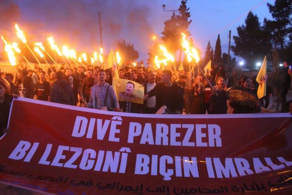 Youths' night demo calls on revealing Ocalan's status