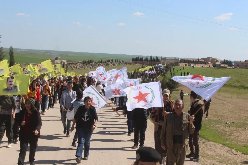 March in Ad-Darbasiyah to demand disclosing Ocalan’s situation