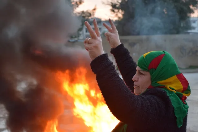 Qamishlo people lit Newroz torch within small gatherings