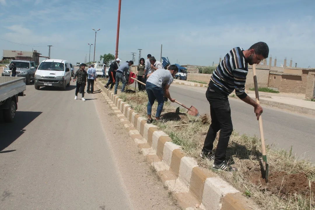 PYD youth planted two hundred trees in Qamishlo