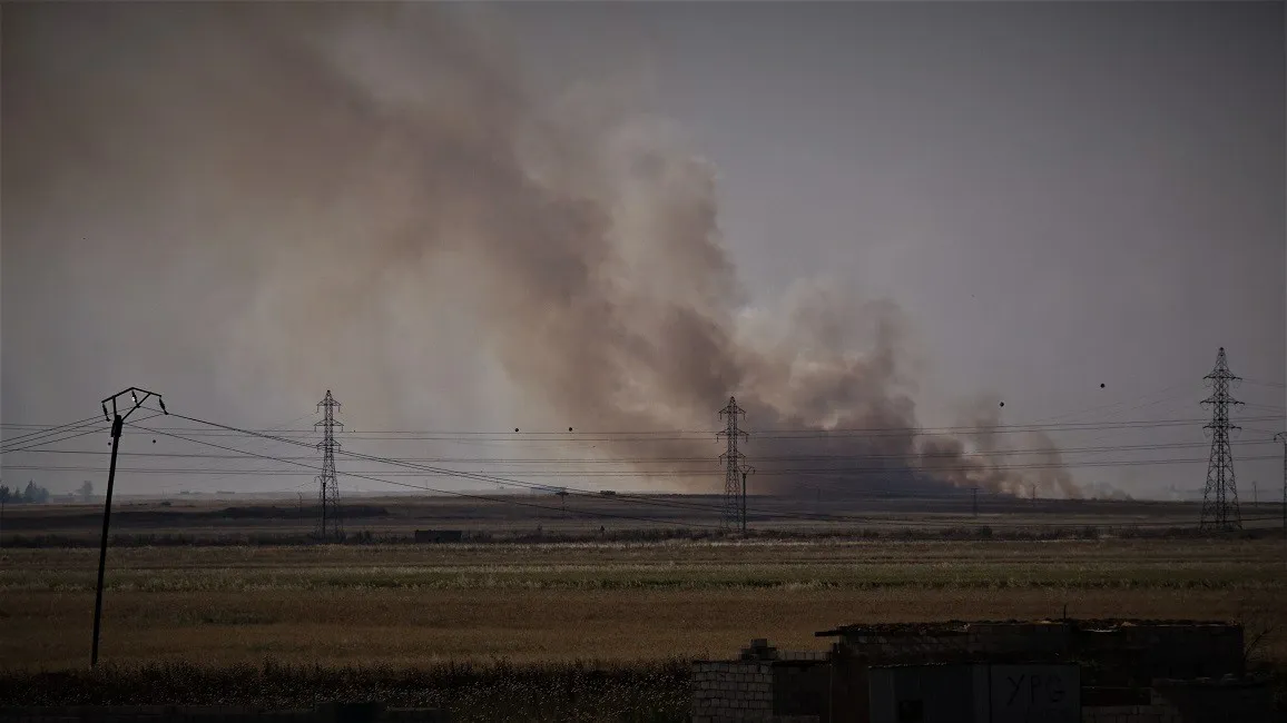 Turkish occupation is burning crops in rural Tal Tamr for 3rd day