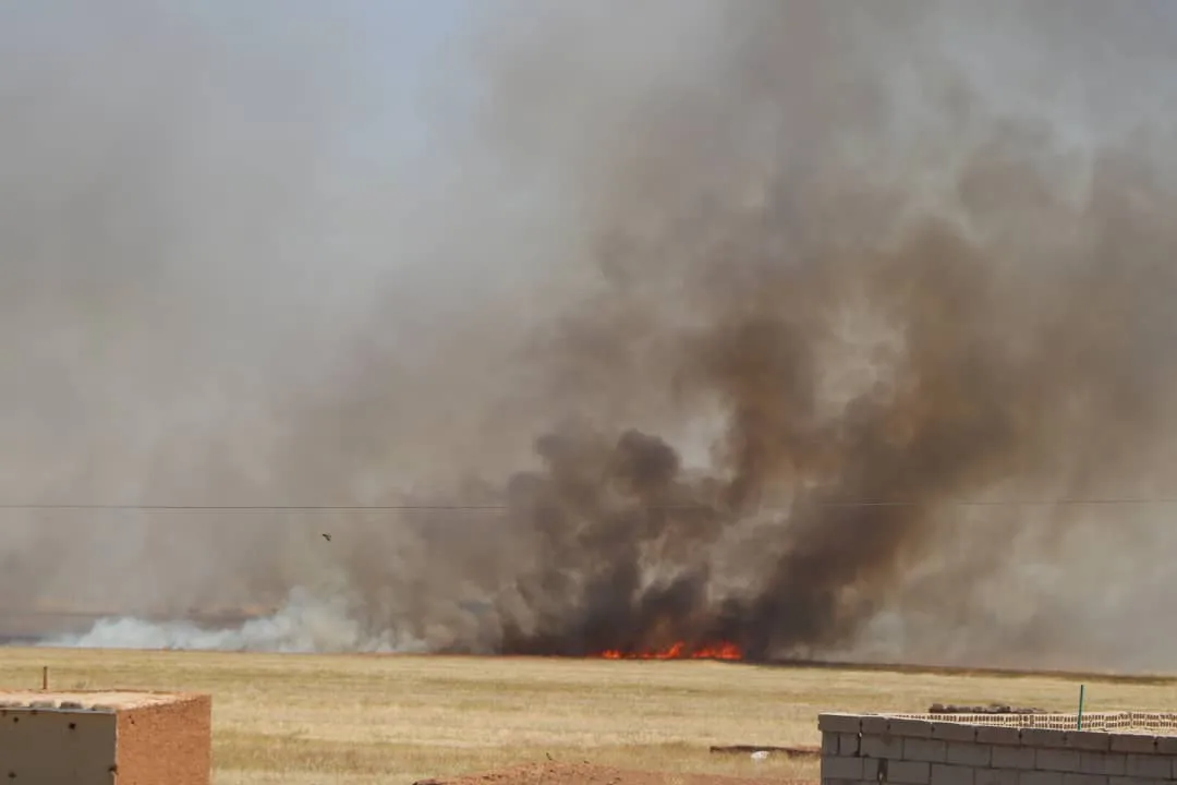 Fire devours people's crops, occupation targets people who try to control it