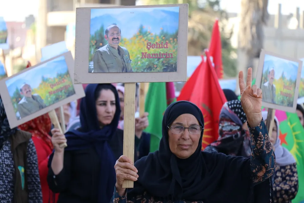 Massive demonstration denounces Turkish aggression and commemorate martyr Engin