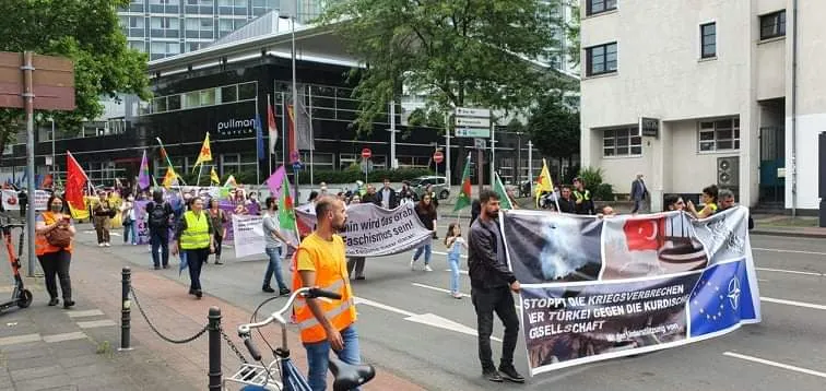 Demonstration in Germany, rejecting Turkish attacks on Başûr and Rojava