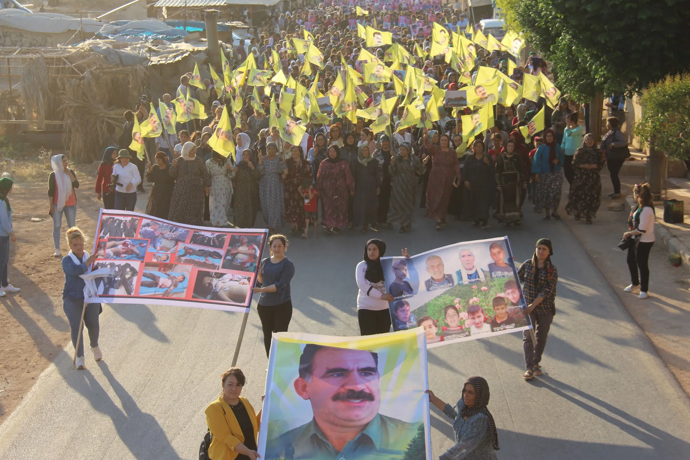 Afrin people bless memory of Rojava Revolution launch through march in al-Shahba