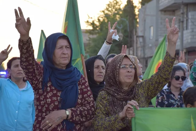 Massive march in Amuda commemorating resistance of Heftenin and July 14th, condemning occupation's attacks