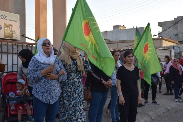 Massive march in Amuda commemorating resistance of Heftenin and July 14th, condemning occupation's attacks