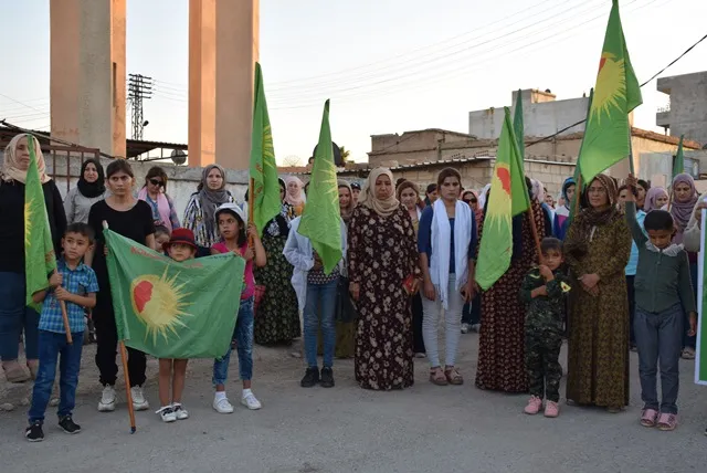 Massive march in Amuda commemorating resistance of Heftenin and July 14th, condemning occupation's attacks