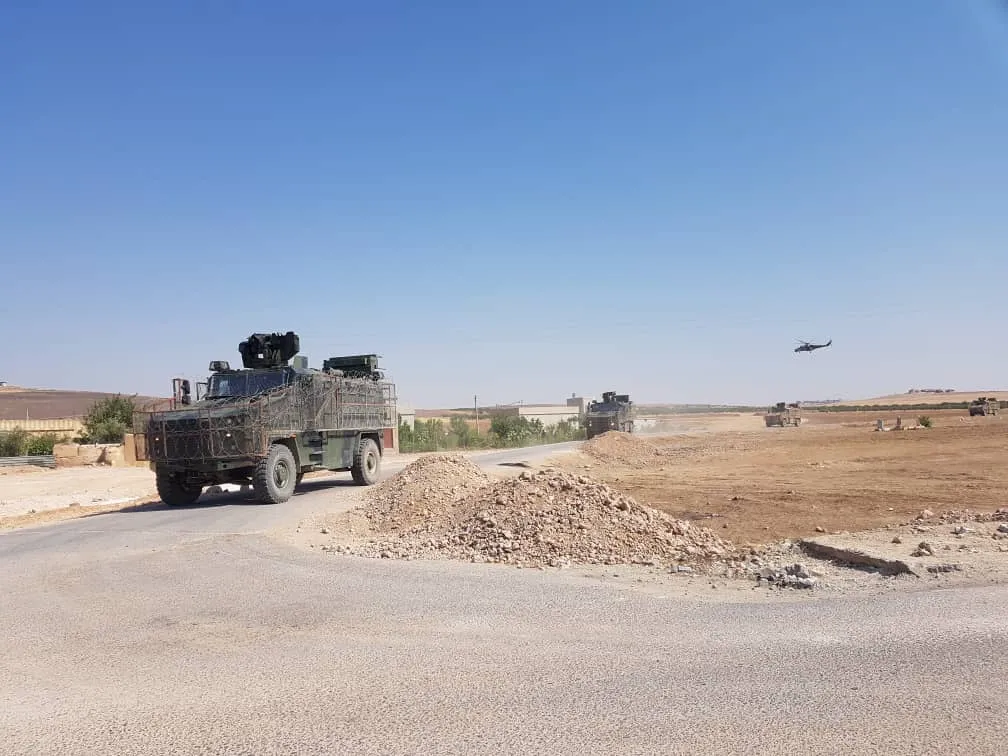Running joint Russian-Turkish patrol west of Kobane