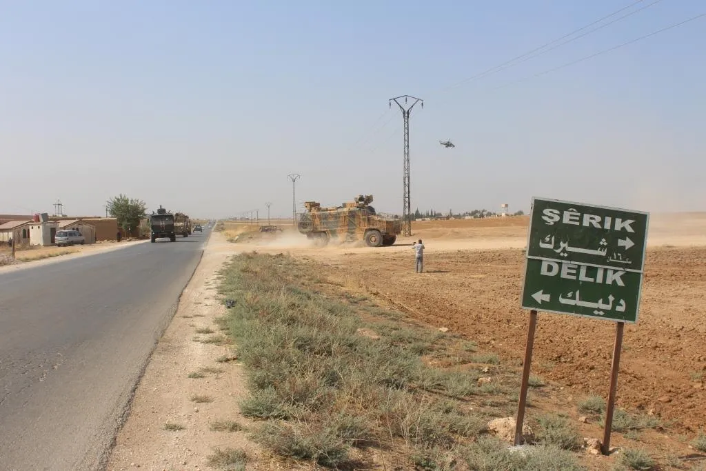 A joint Russian-Turkish patrol in the western countryside of Ad-Darbasiyah