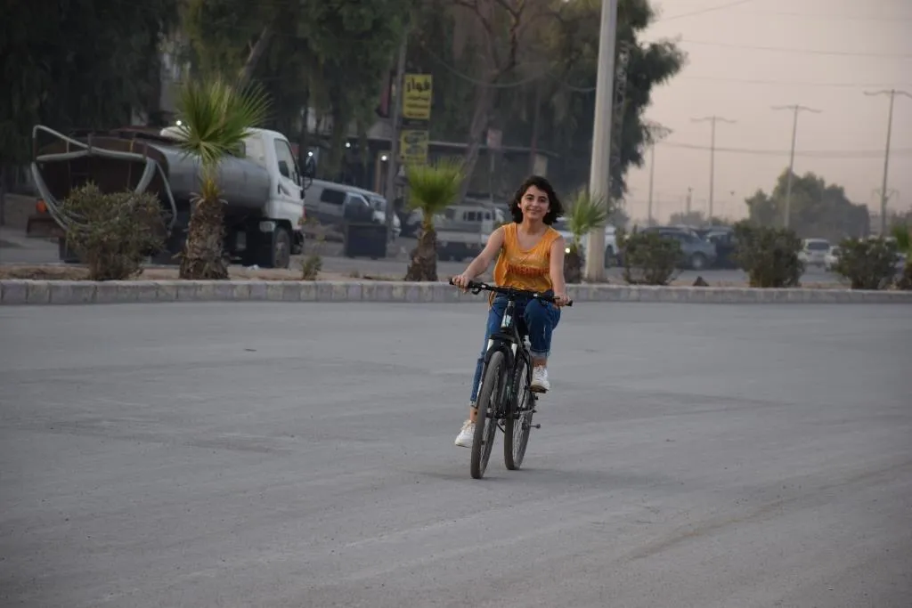 Young woman organizes bicycle rally
