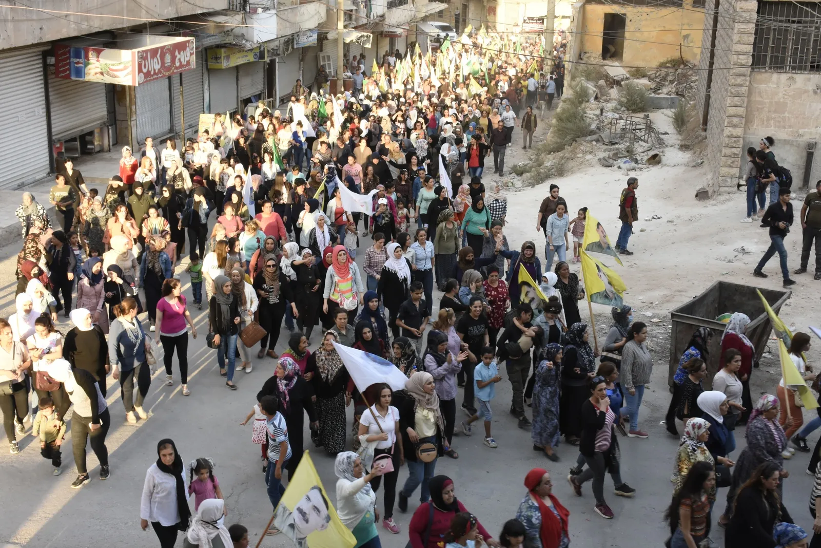 Aleppo people marched to support Imrali resistance