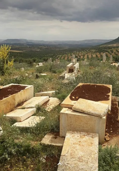 Skoor al-Shama mercenaries demolish cemetery in Sheikh Khoreza