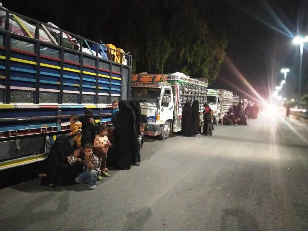 Women who left Al-Hol Camp arrive at Raqqa