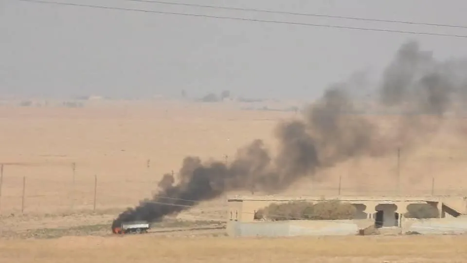 The Turkish mercenaries bomb M4 road, al-Khaldiya village