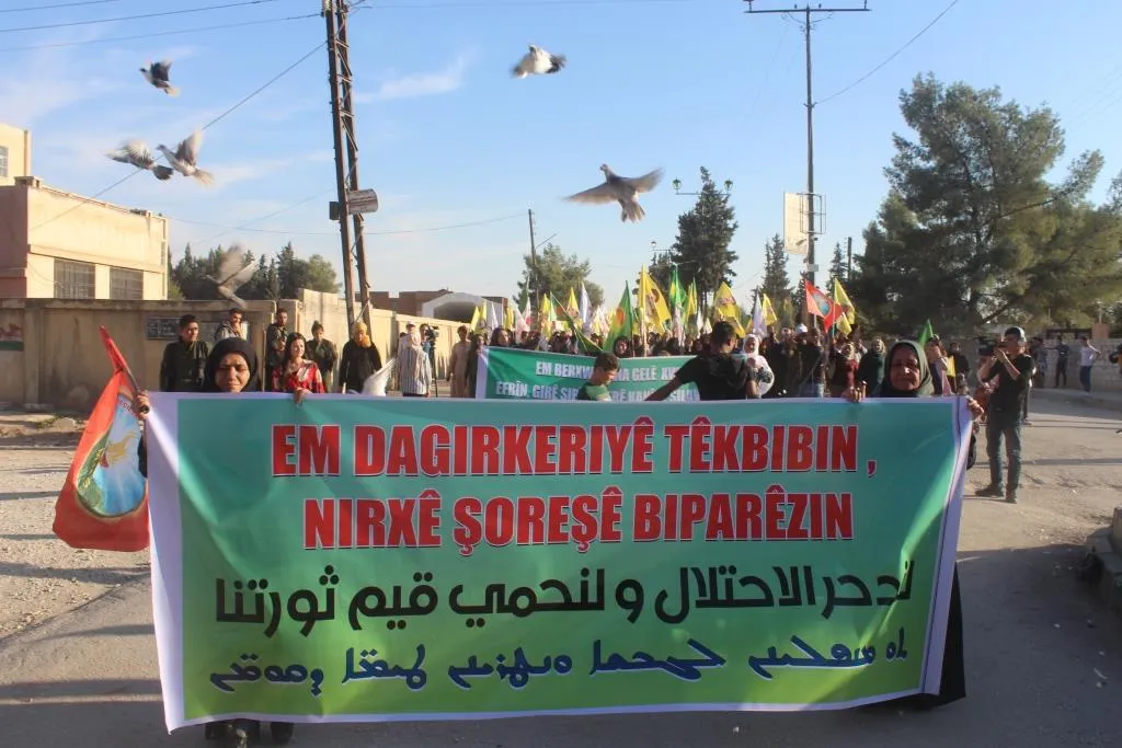 Al-Darbasiyah, Zarkan demonstrate against Turkish occupation, international conspiracy against Ocalan.