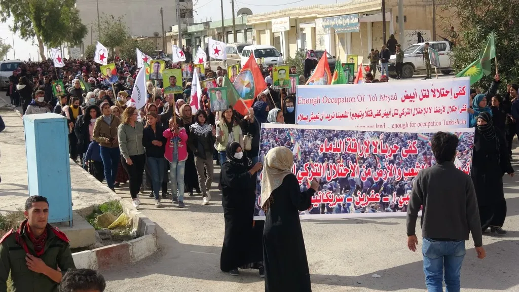 People in Ain Issa condemn Turkish Occupation and Pro mercenaries