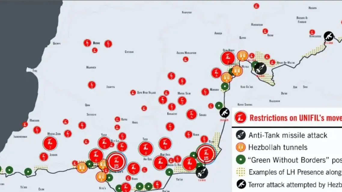 Israel submits detailed map of Hezbollah's positions in Lebanon to UNSC