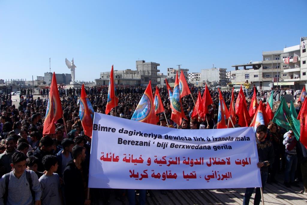People of Kobani in mass demo: No to Turkish occupation, long live Guerrilla resistance