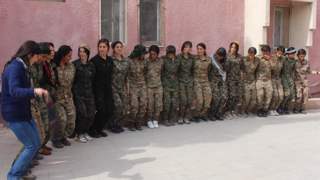YPJ fighters, Security Forces celebrate March 8th