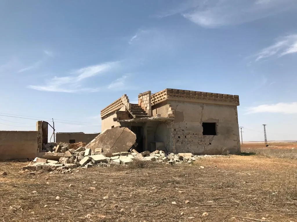 Destroyed villages demonstrating Turkish shelling brutality against rural Girê Spî