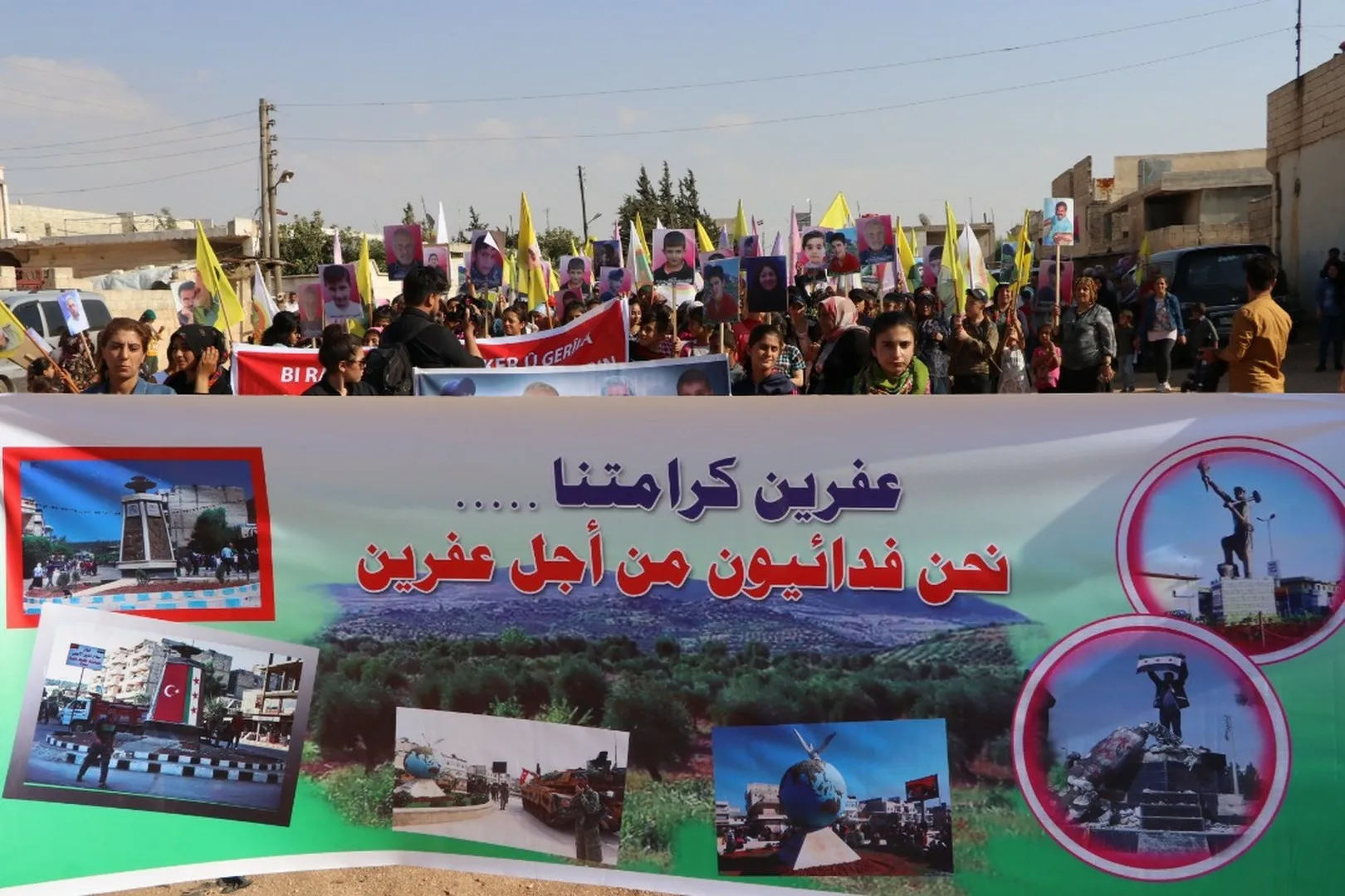 During demonstration ... Afrin Yazidis denounce demographic change in their city