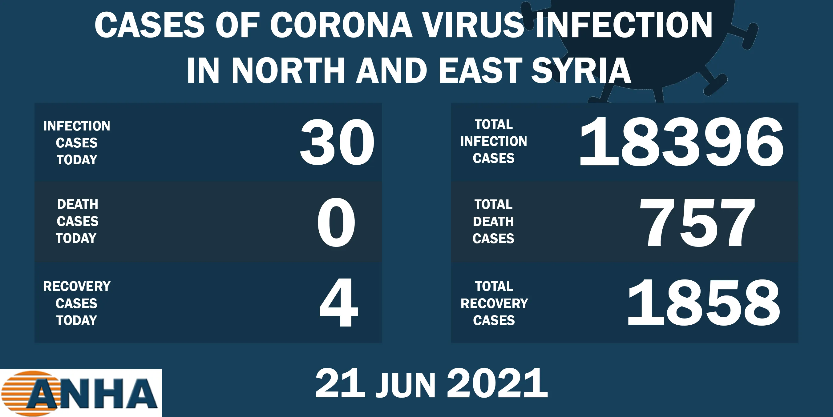 30 new cases of Covid-19 virus in north-east Syria