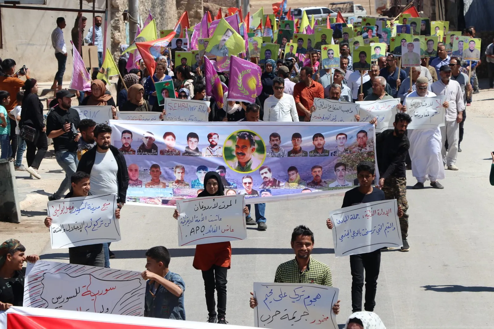 Afrin people decry the Turkish occupier crimes