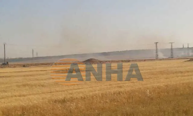 Turkish occupation shelling expands targeting Bina village and burns agricultural crops