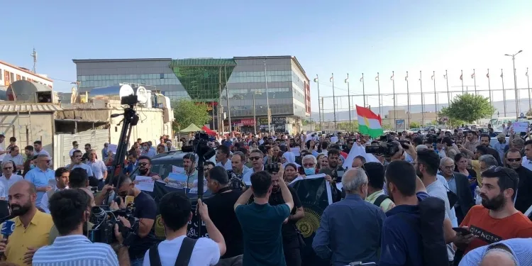 Massive rally in Sulaymaniyah, condemns attacks of Turkish occupation