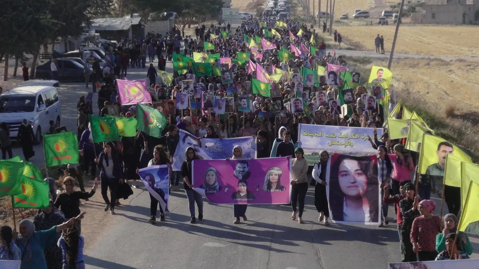 Demo in Al-Shahba in memory of martyrs of Hilinj massacre and against genocide of political identity
