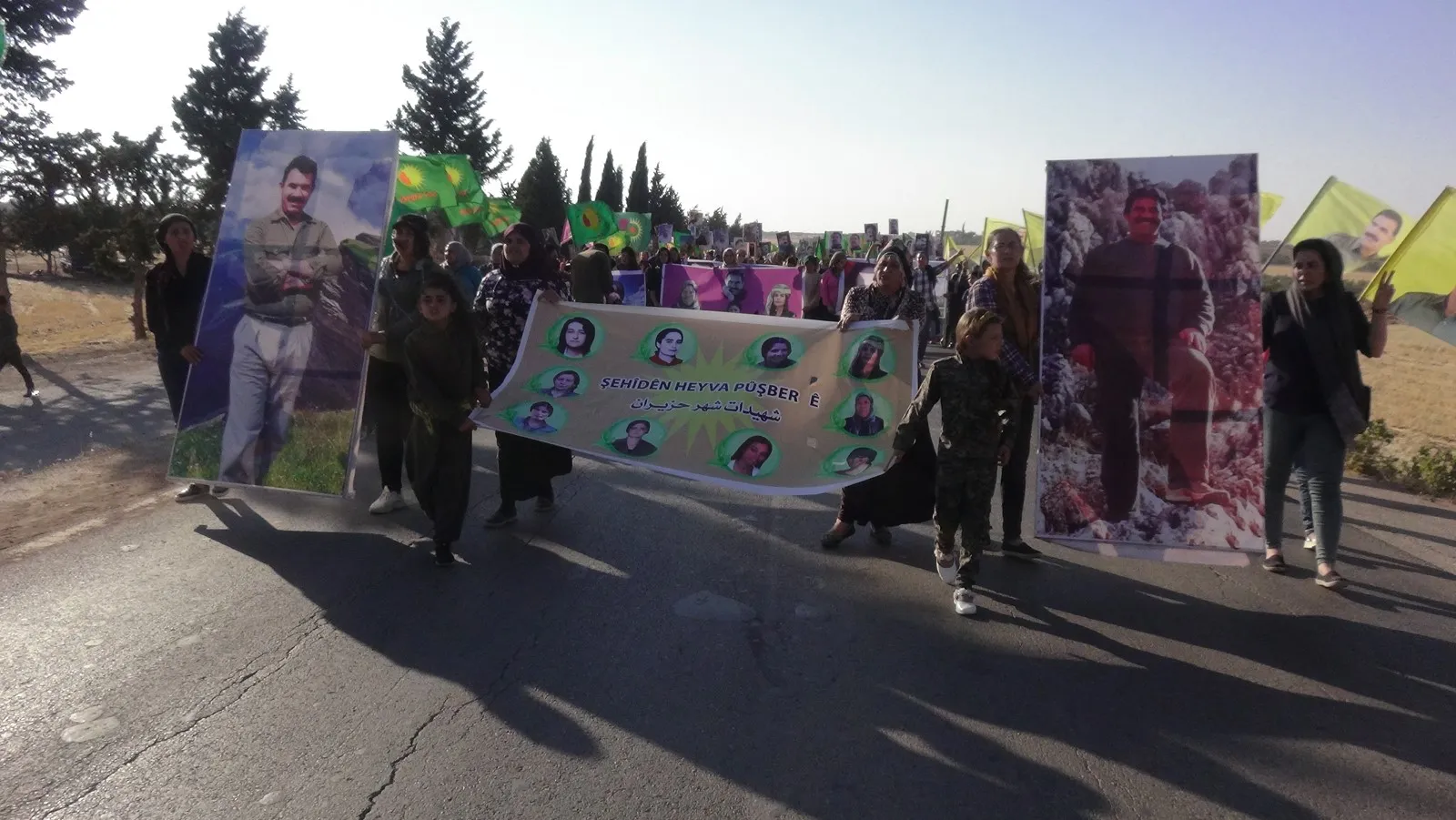 Demo in Al-Shahba in memory of martyrs of Hilinj massacre and against genocide of political identity